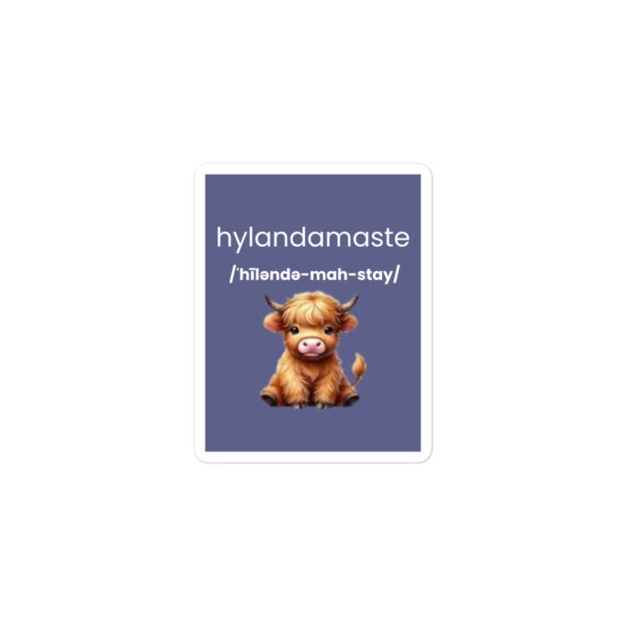 Hylandamaste Yoga Inspired Hyland Cow - Bubble-free stickers