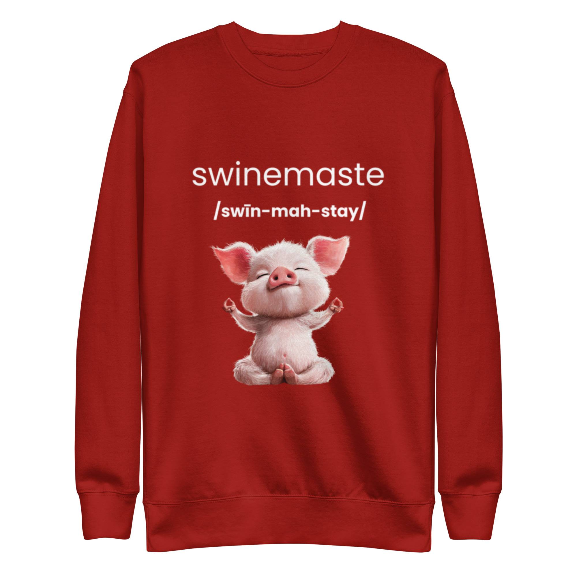 Swinemaste Yoga Inspired - Piggy Namaste Unisex Premium Sweatshirt - Image 3