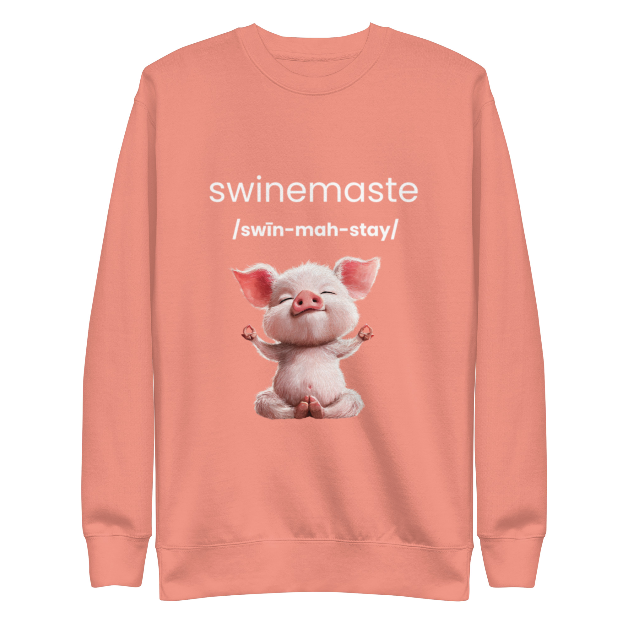 Swinemaste Yoga Inspired - Piggy Namaste Unisex Premium Sweatshirt - Image 11