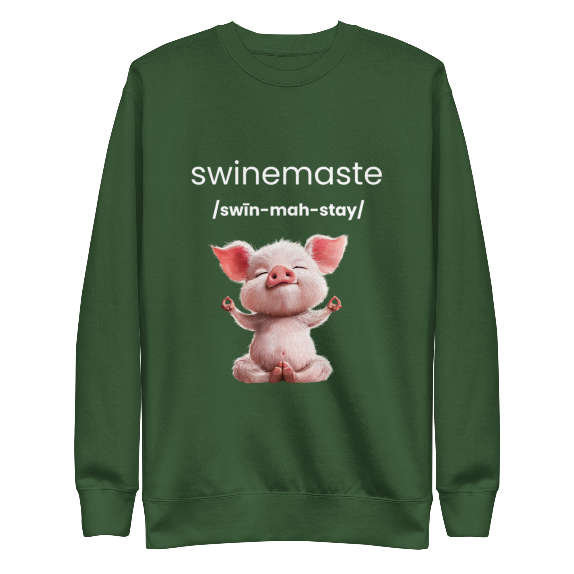Swinemaste Yoga Inspired - Piggy Namaste Unisex Premium Sweatshirt - Image 7