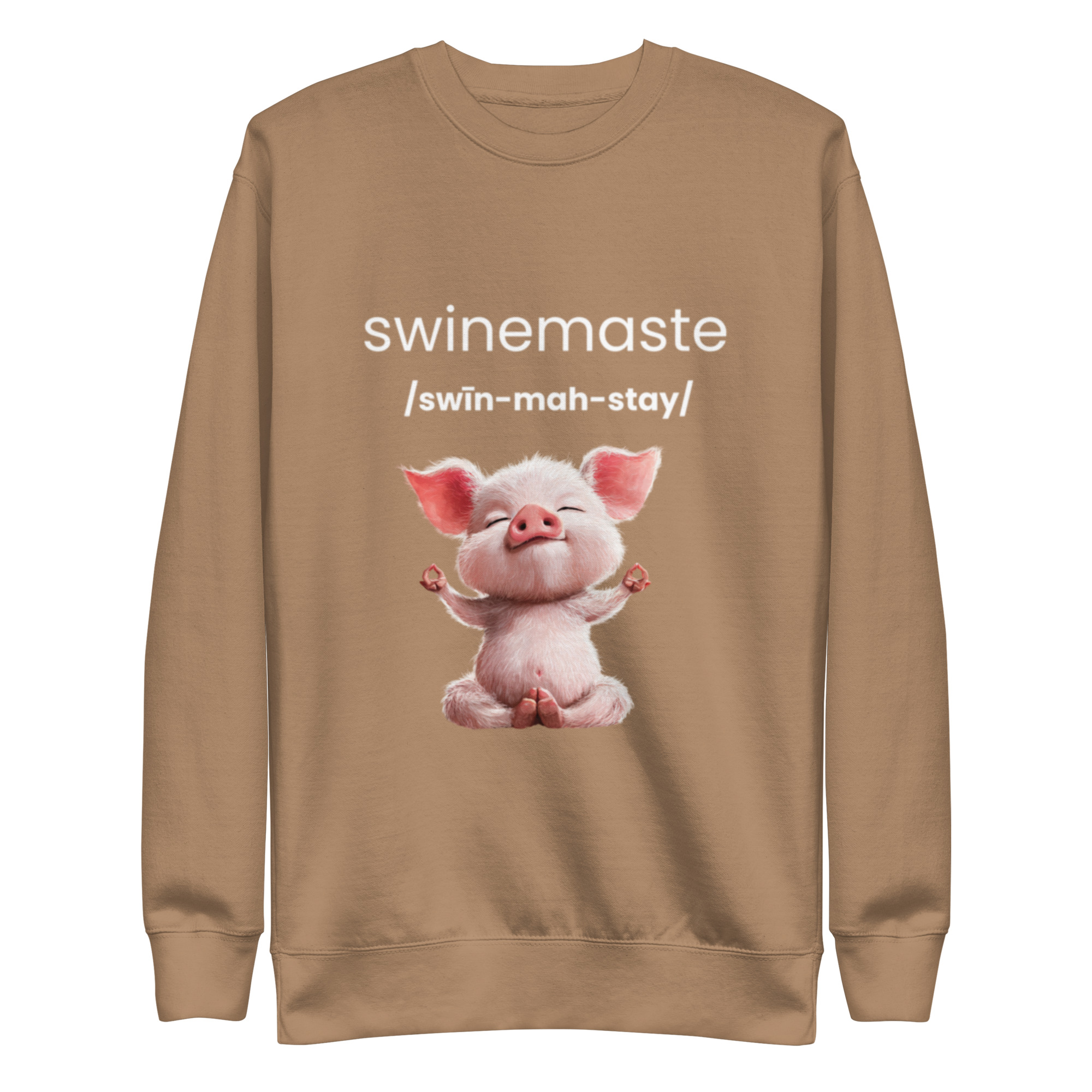 Swinemaste Yoga Inspired - Piggy Namaste Unisex Premium Sweatshirt - Image 10