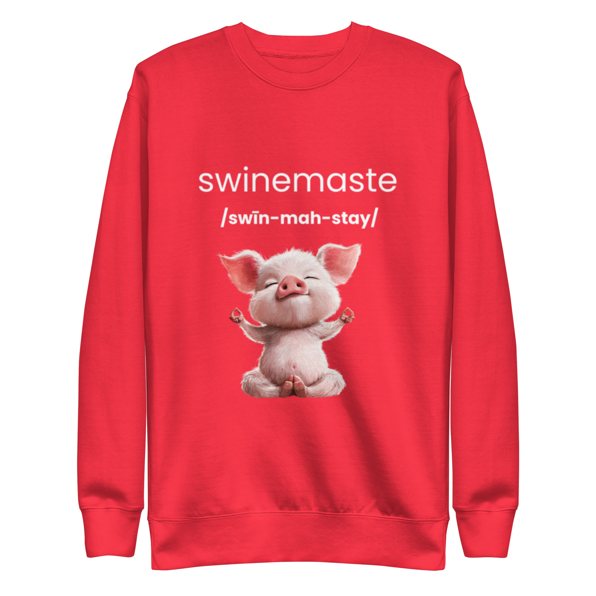 Swinemaste Yoga Inspired - Piggy Namaste Unisex Premium Sweatshirt - Image 8