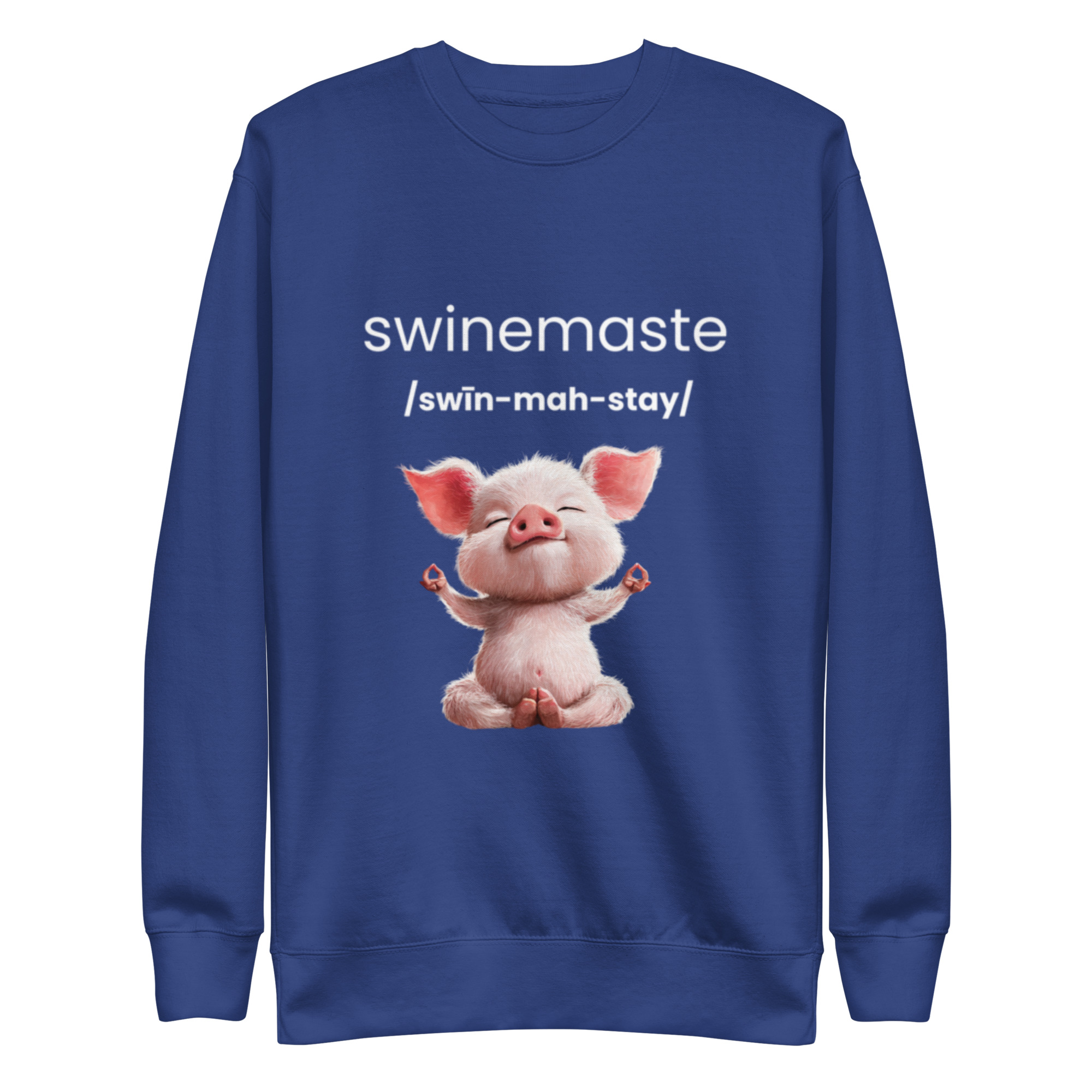 Swinemaste Yoga Inspired - Piggy Namaste Unisex Premium Sweatshirt - Image 5