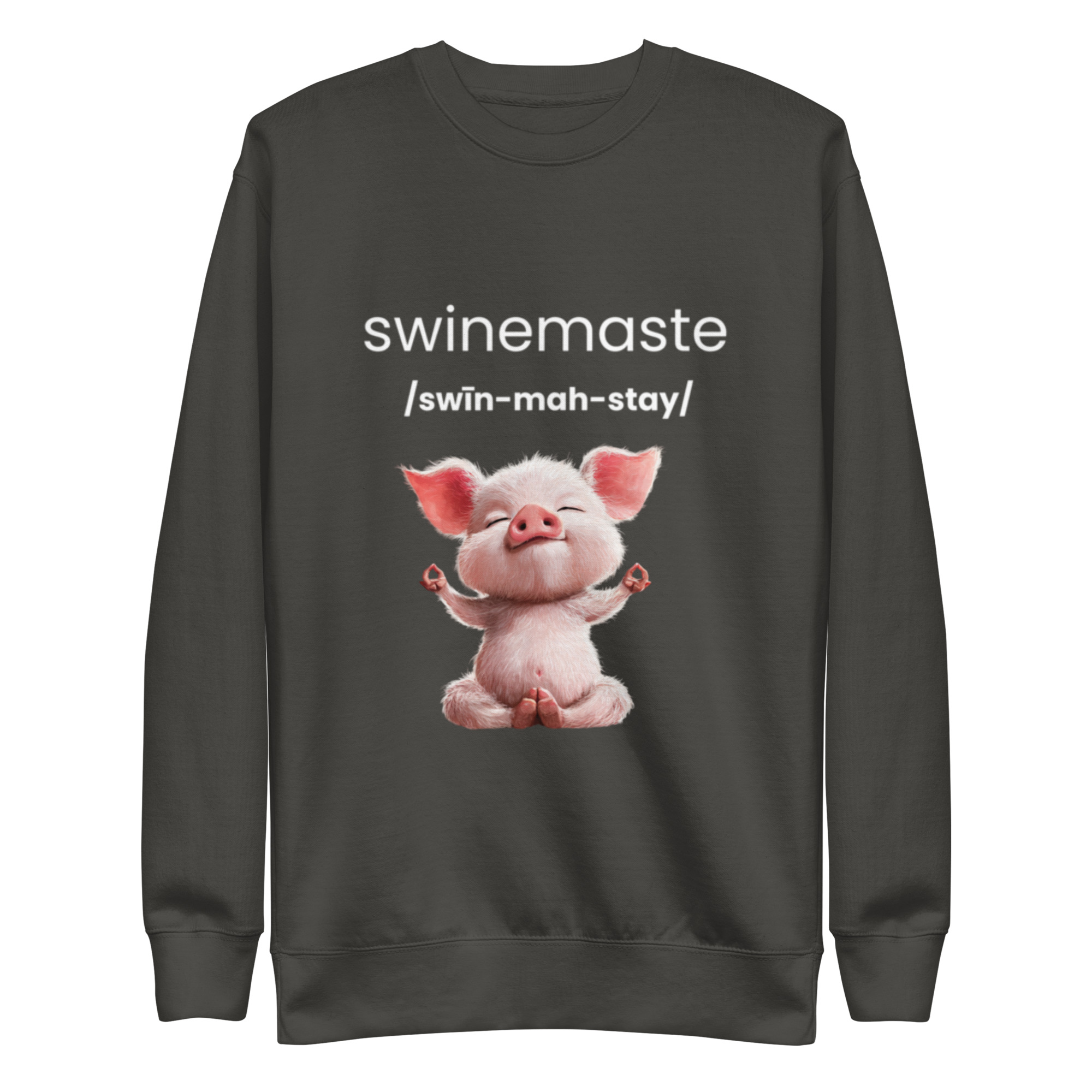 Swinemaste Yoga Inspired - Piggy Namaste Unisex Premium Sweatshirt - Image 6