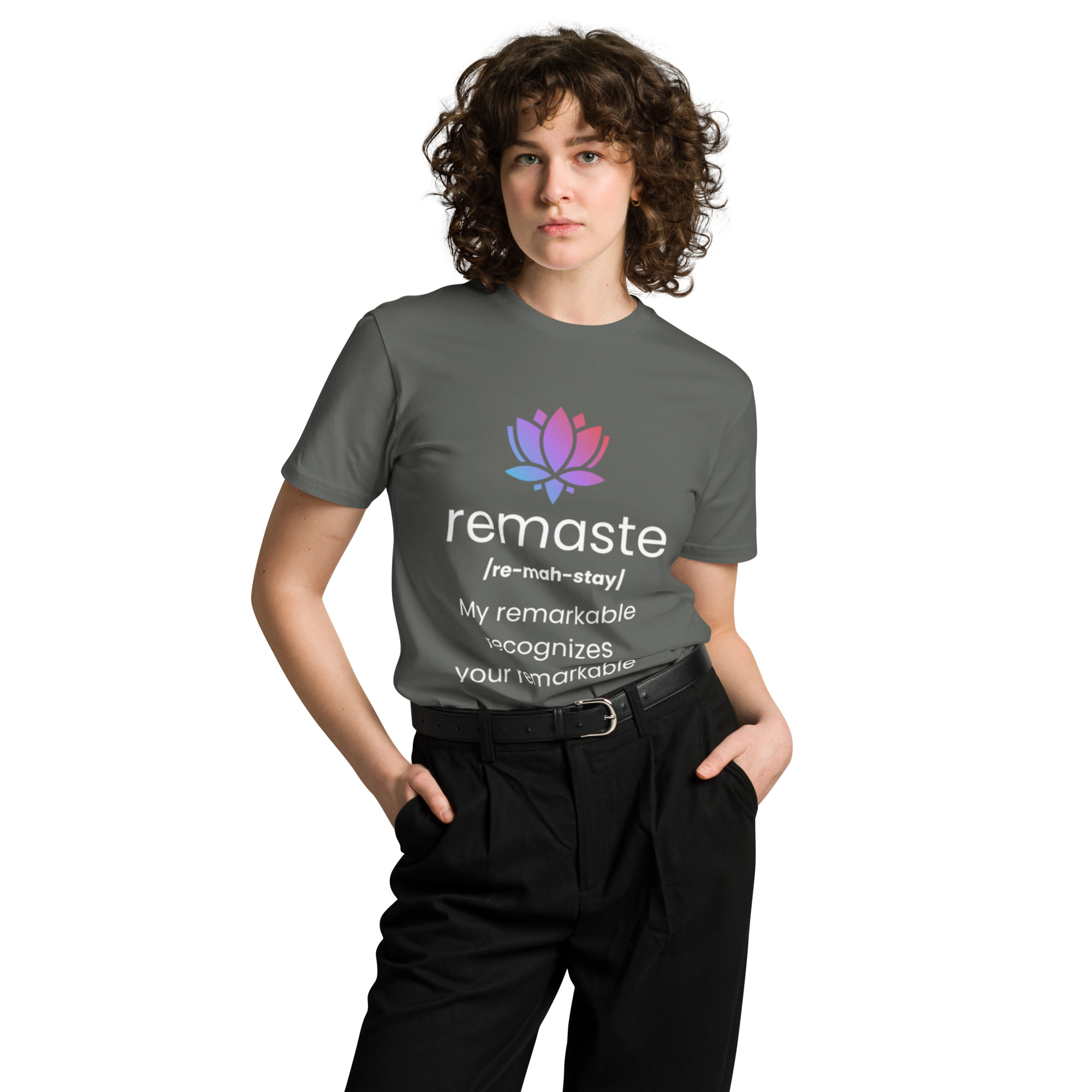 Remaste - Remarkable Recognition Gift Yoga Inspired - Unisex Premium T-Shirt - Image 3