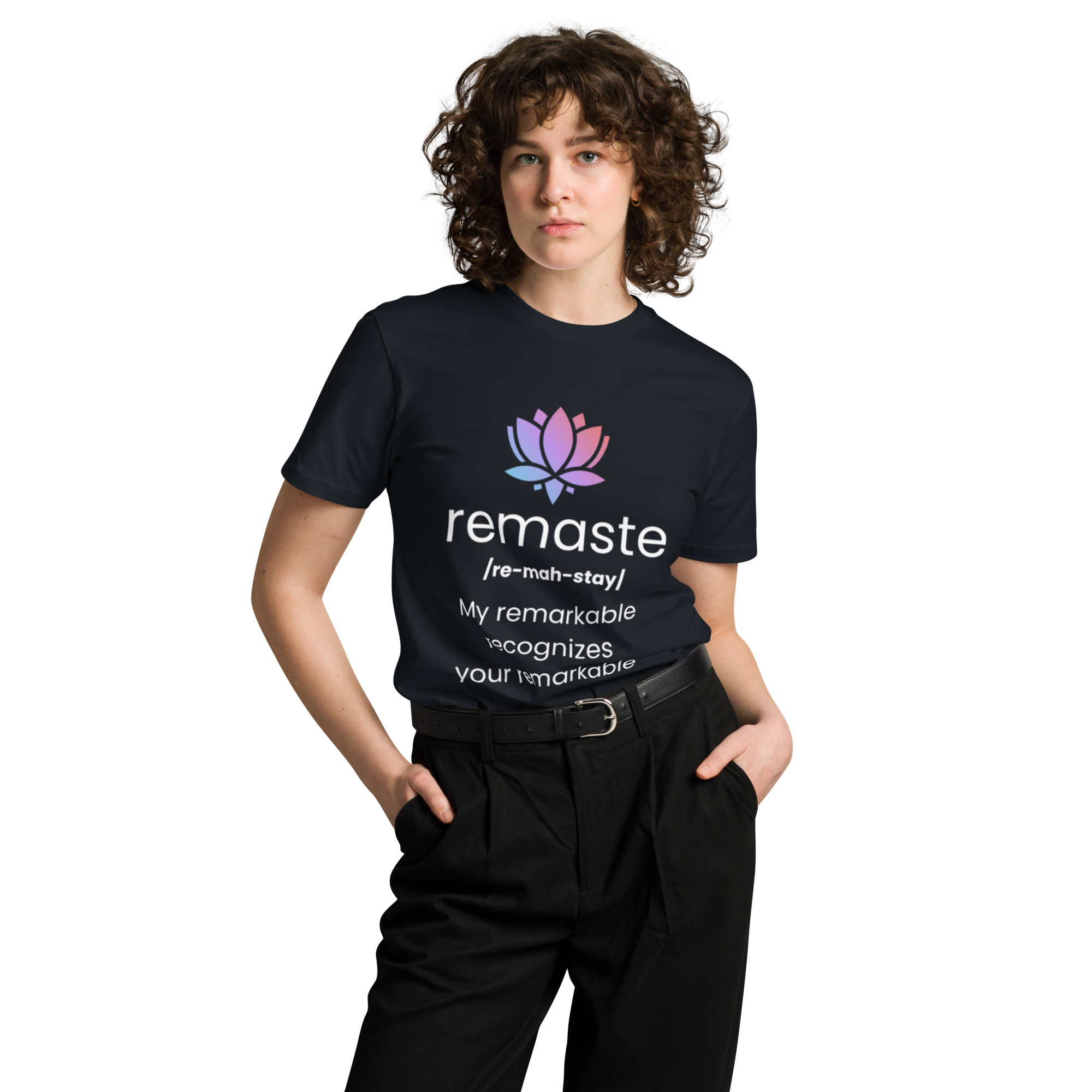 Remaste - Remarkable Recognition Gift Yoga Inspired - Unisex Premium T-Shirt - Image 2