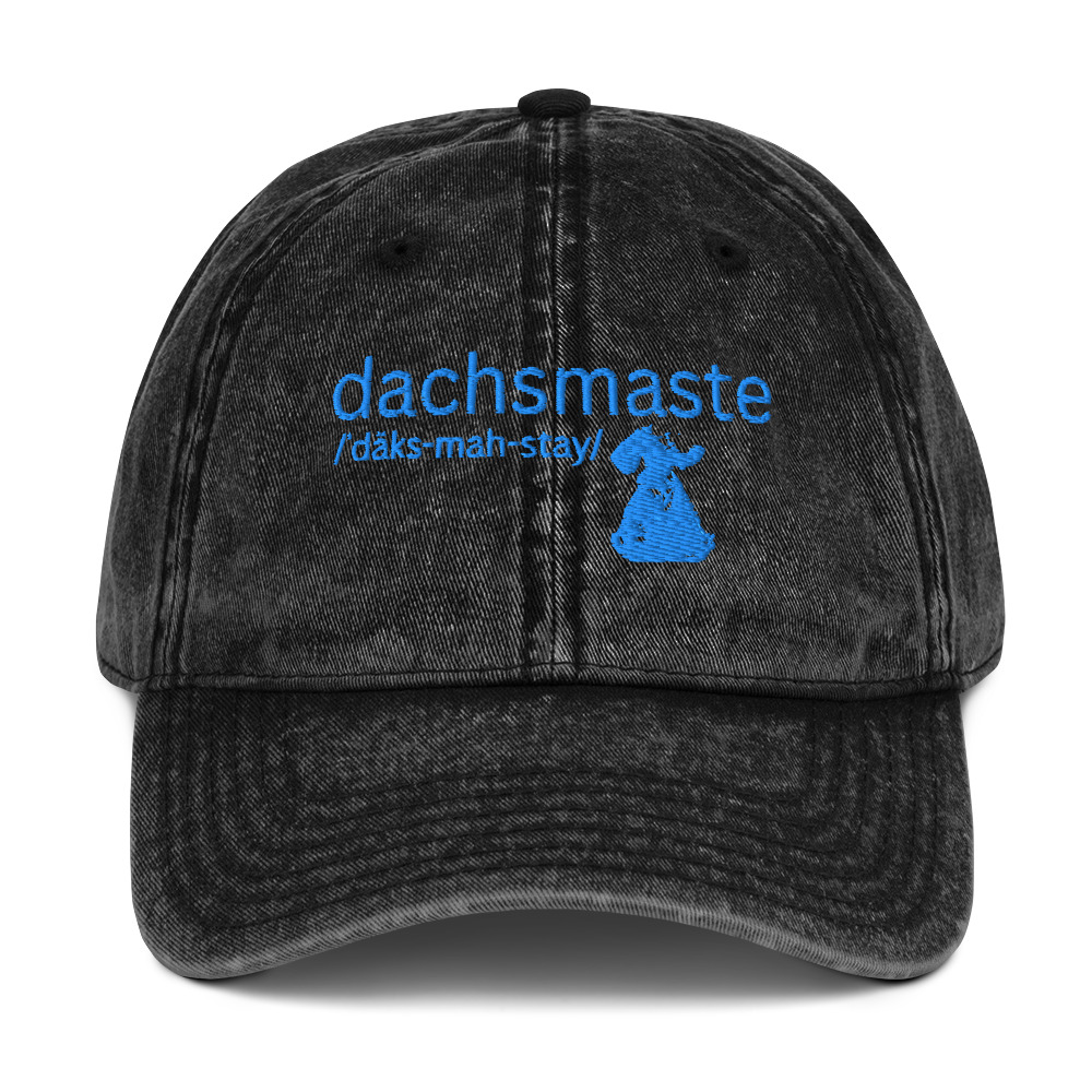 Dachsmaste Dachsund and Yoga Inspired Hat - Vintage Cotton Twill Cap