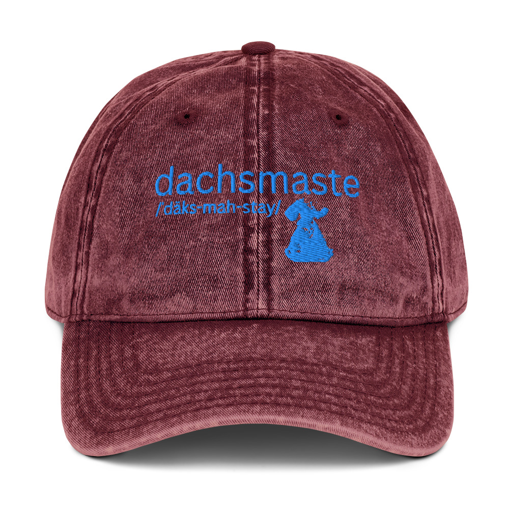 Dachsmaste Dachsund and Yoga Inspired Hat - Vintage Cotton Twill Cap - Image 7