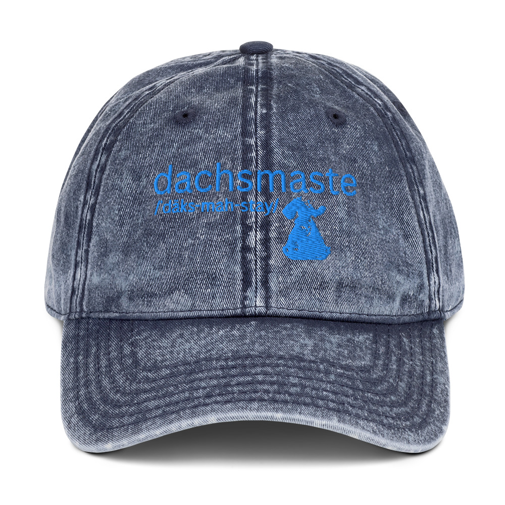 Dachsmaste Dachsund and Yoga Inspired Hat - Vintage Cotton Twill Cap - Image 4