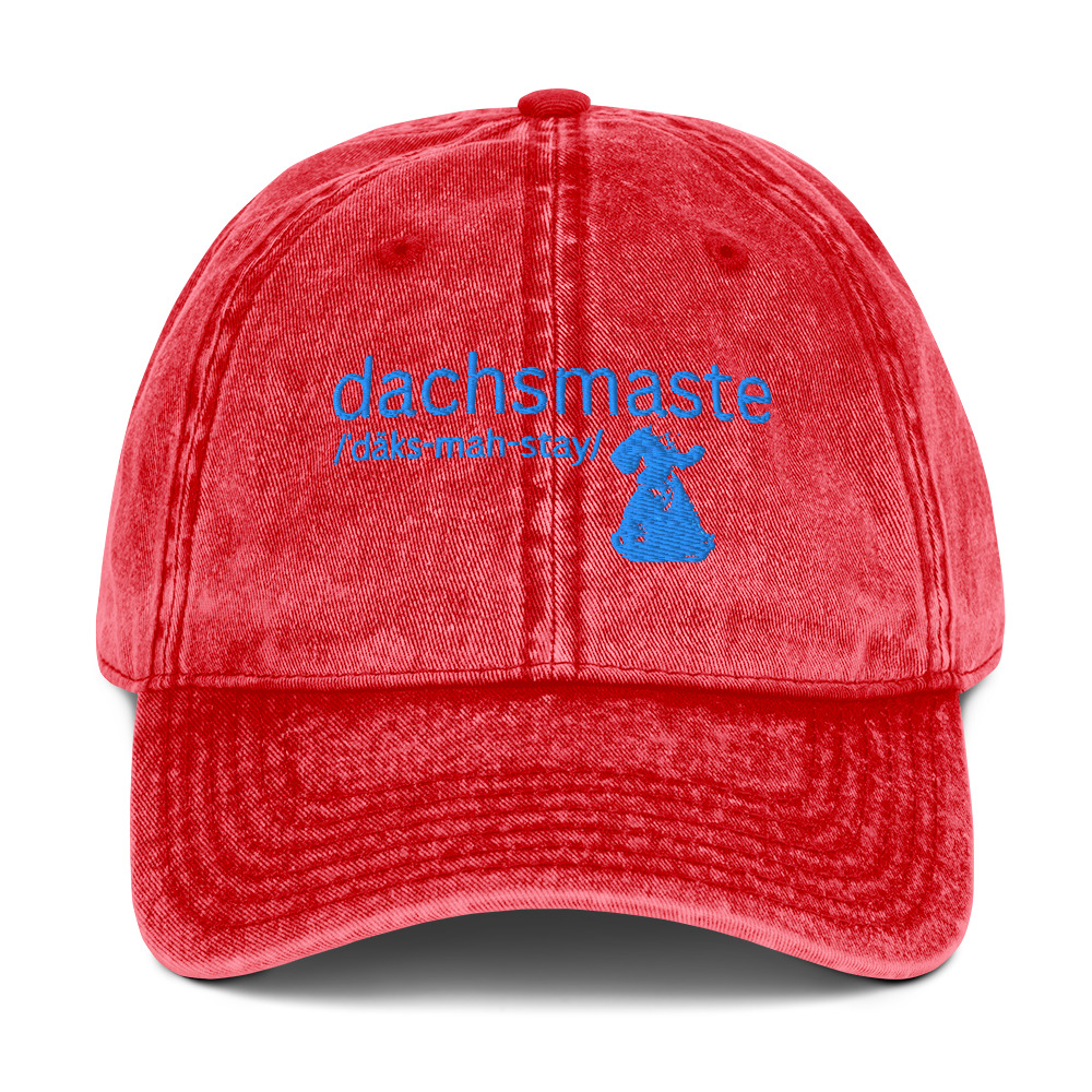Dachsmaste Dachsund and Yoga Inspired Hat - Vintage Cotton Twill Cap - Image 10