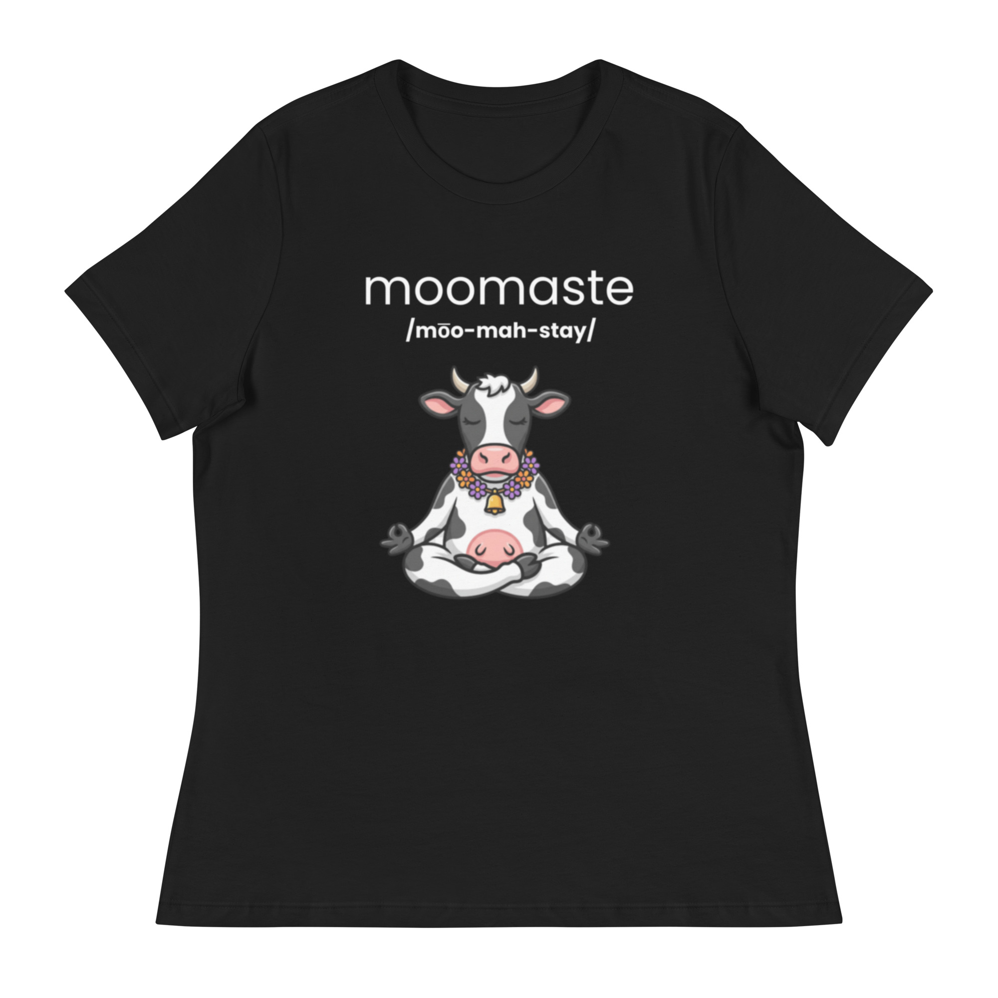 Moomaste Novelty Gift Yoga Inspired Cow Lovers - Women's Relaxed T-Shirt - Image 3