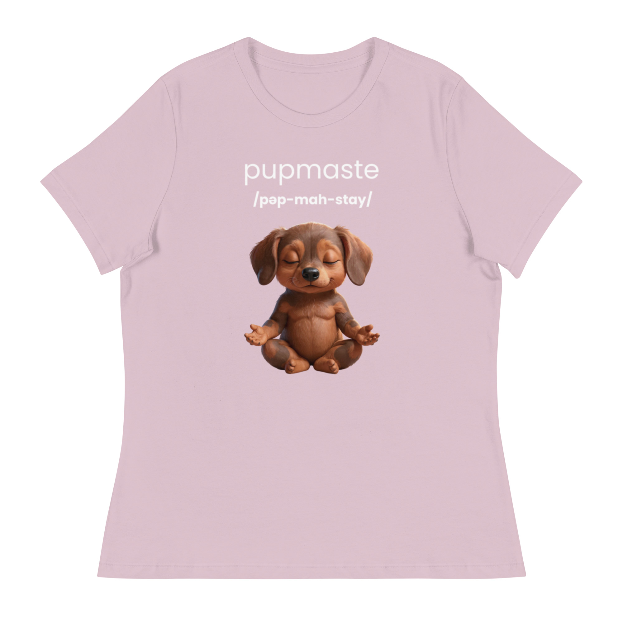 Pupmaste Novelty Gift Yoga Inspired Puppy Lover - Women's Relaxed T-Shirt - Image 16
