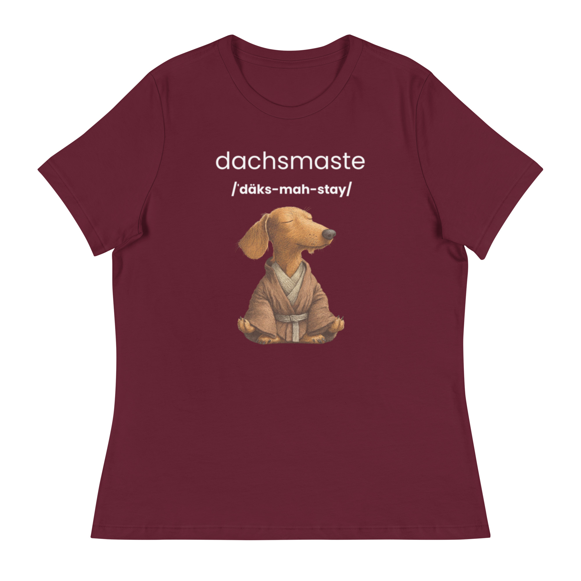 Dachsmaste Yoga Inspired - Women's Relaxed T-Shirt - Image 3