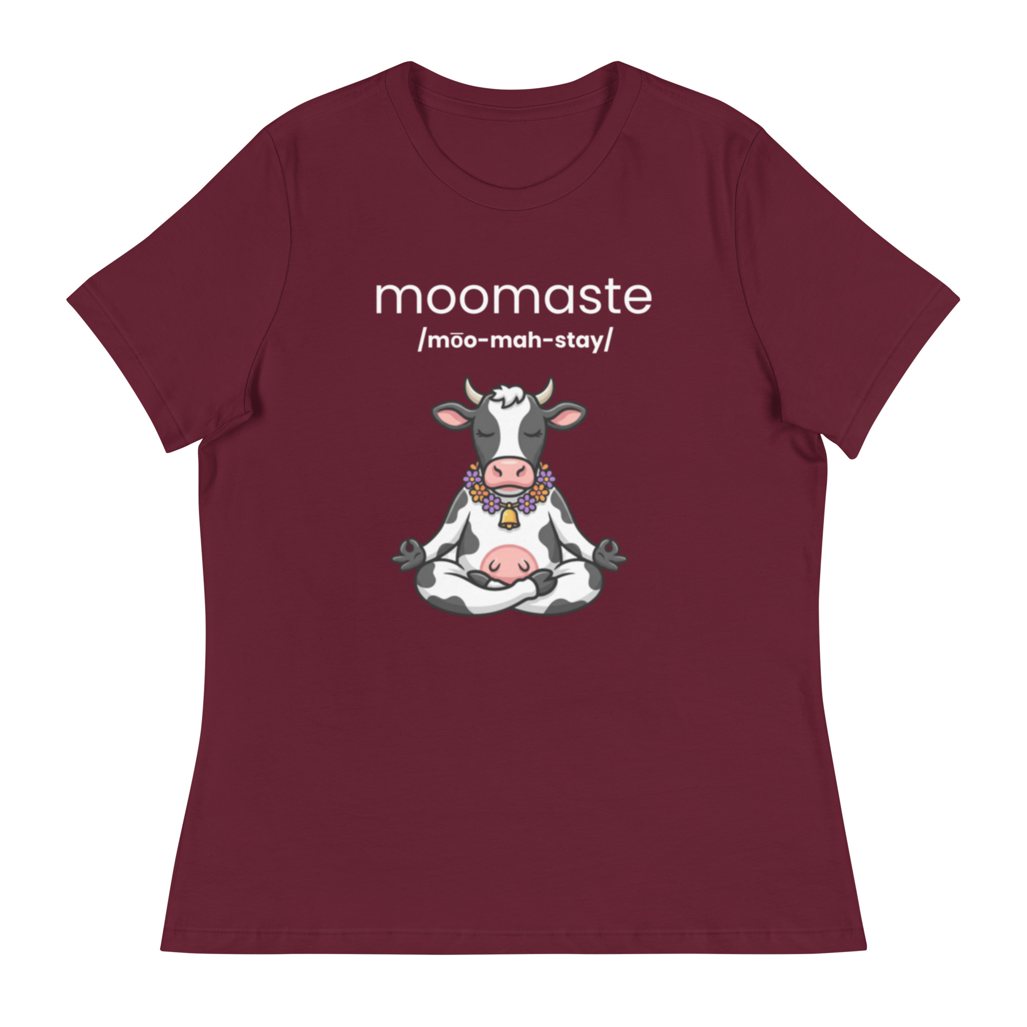 Moomaste Novelty Gift Yoga Inspired Cow Lovers - Women's Relaxed T-Shirt - Image 5