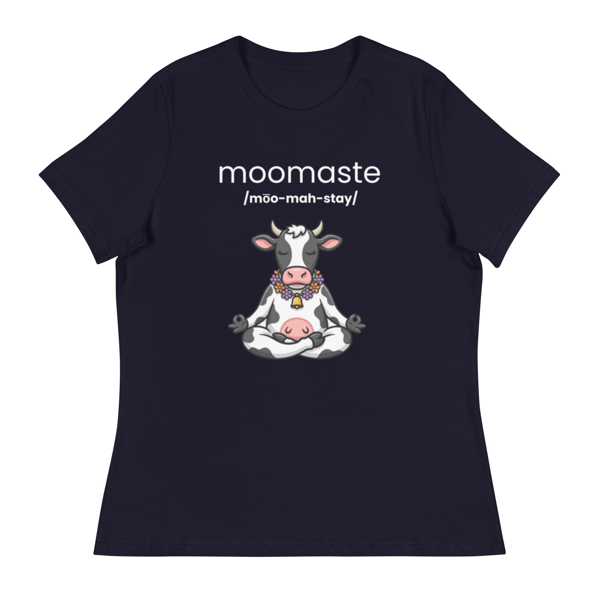 Moomaste Novelty Gift Yoga Inspired Cow Lovers - Women's Relaxed T-Shirt