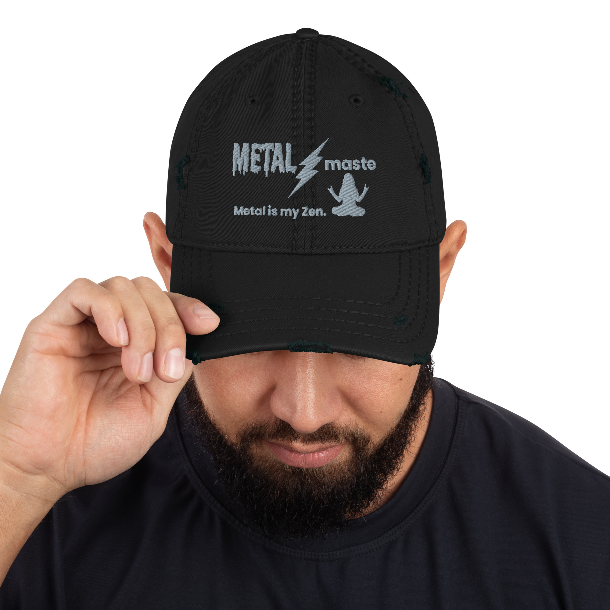 Heavy Metal Rock N Roll Inspired - Yoga Zen Distressed Dad Hat