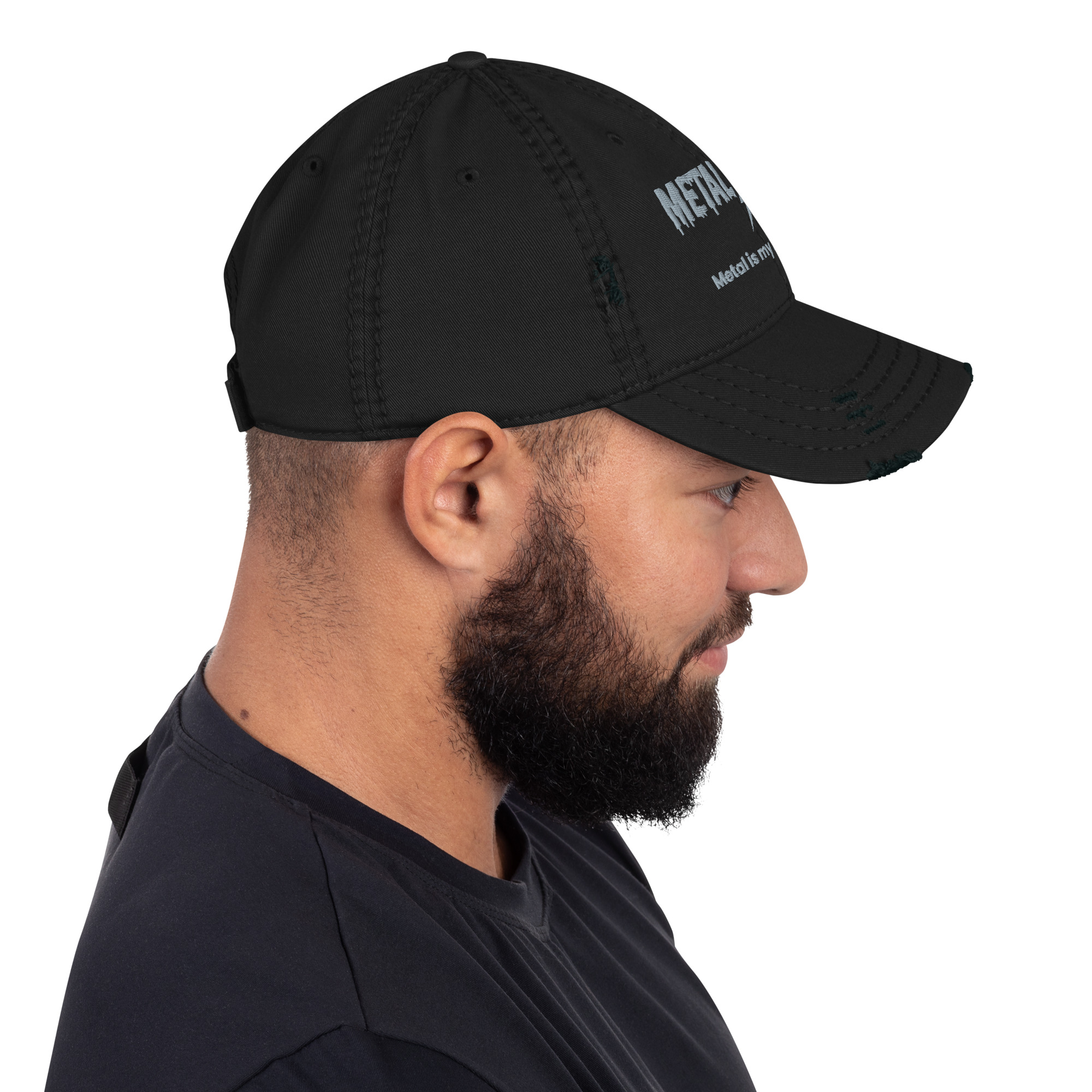 Heavy Metal Rock N Roll Inspired - Yoga Zen Distressed Dad Hat - Image 4