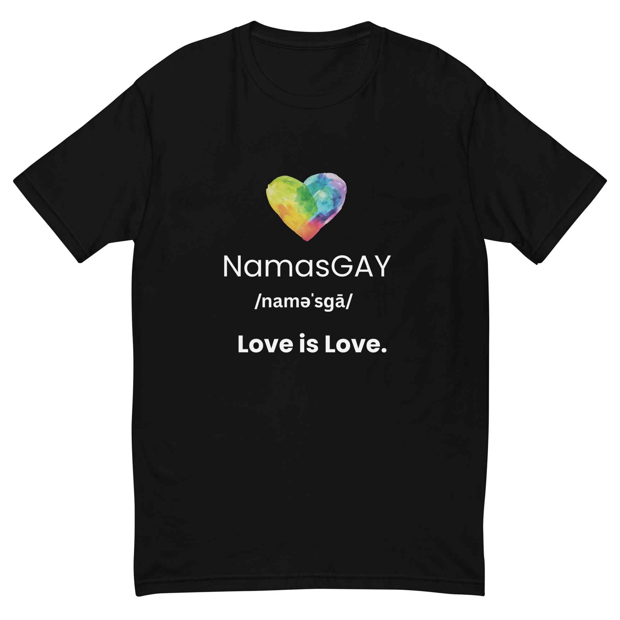 NamasGay! Namaste Yoga Zen Inspired LGBTQ Love is Love. Fitted Short Sleeve T-shirt