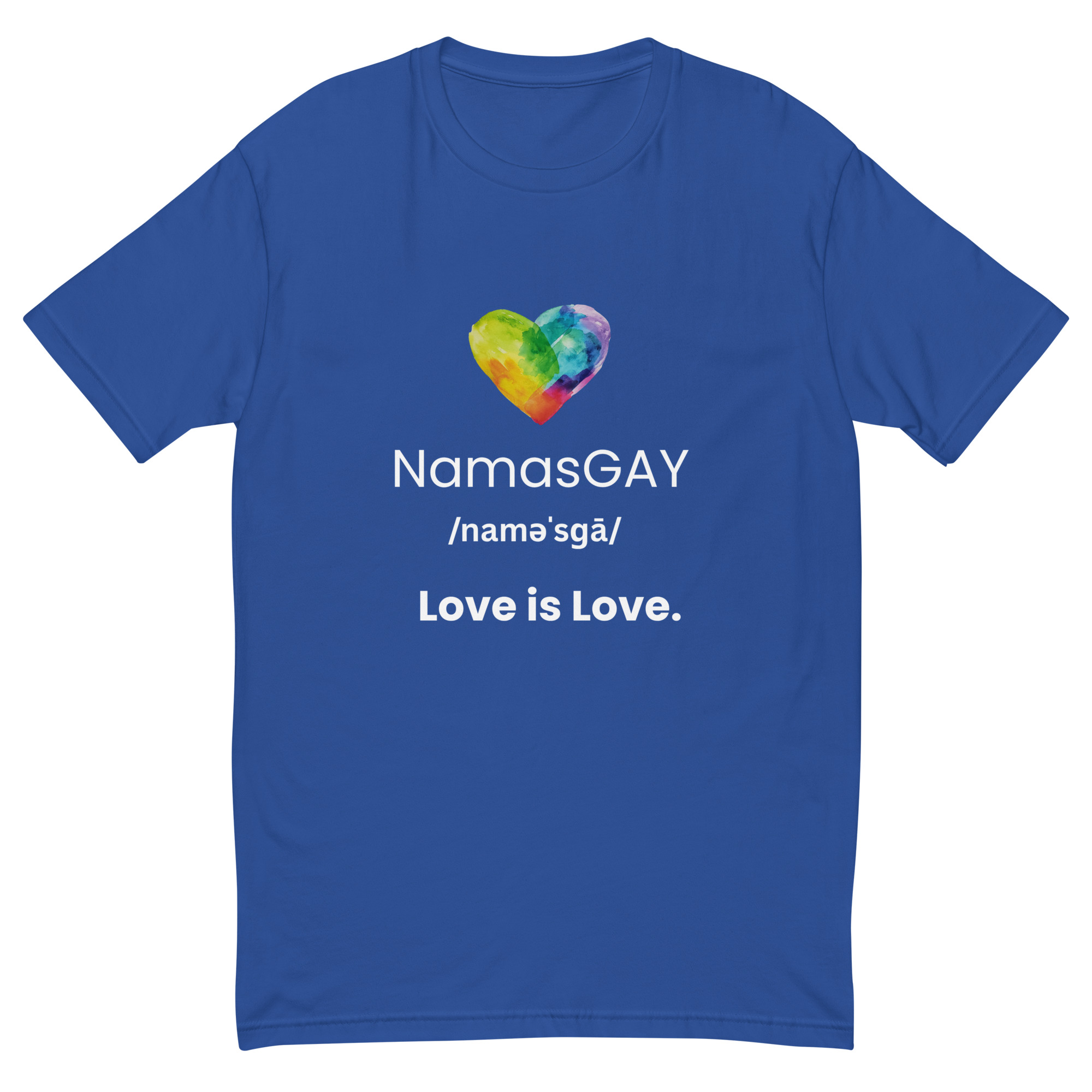 NamasGay! Namaste Yoga Zen Inspired LGBTQ Love is Love. Fitted Short Sleeve T-shirt - Image 4
