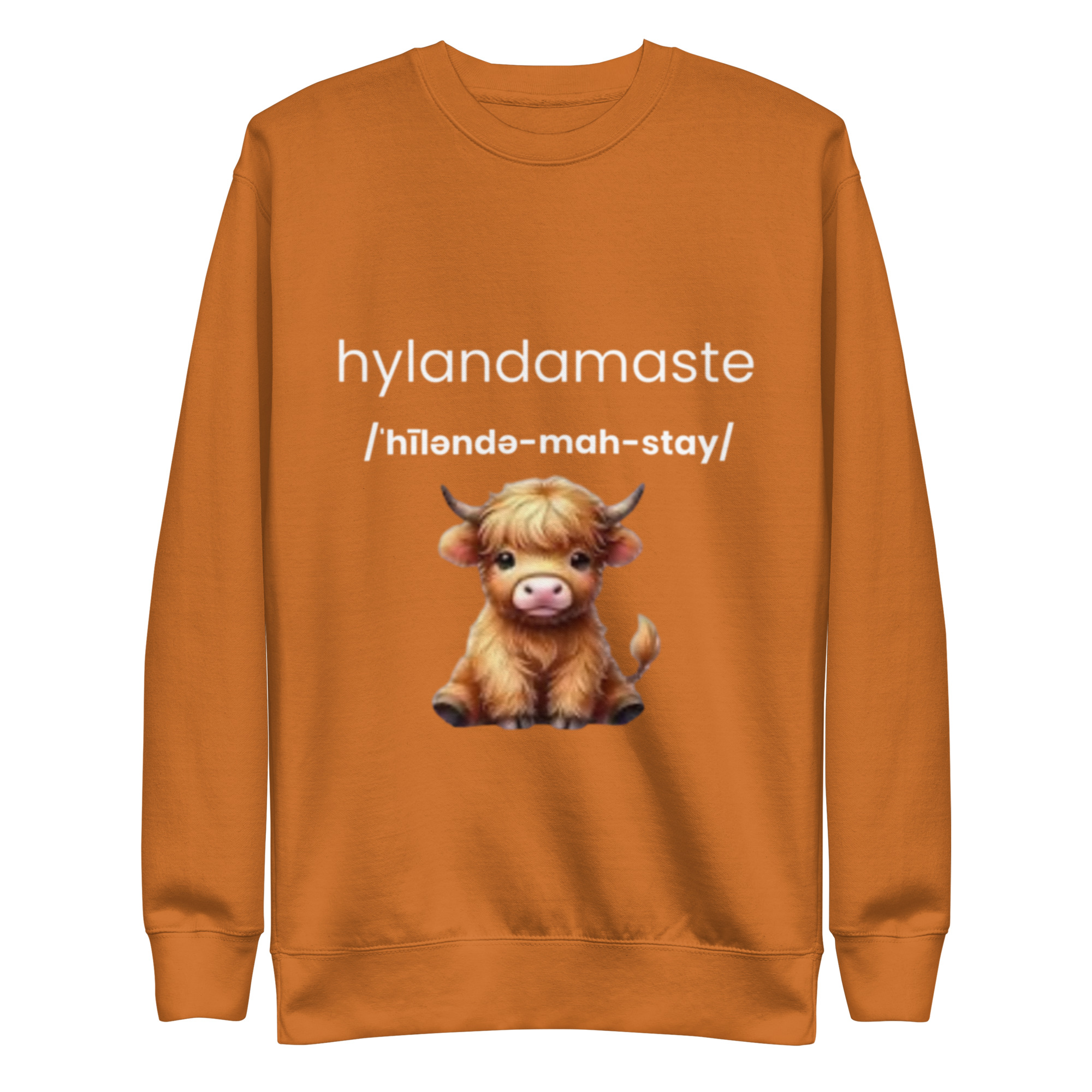 Hylandamaste - Hyland Cow Lovers - Namaste Yoga Zen Inspired Unisex Premium Sweatshirt - Image 9