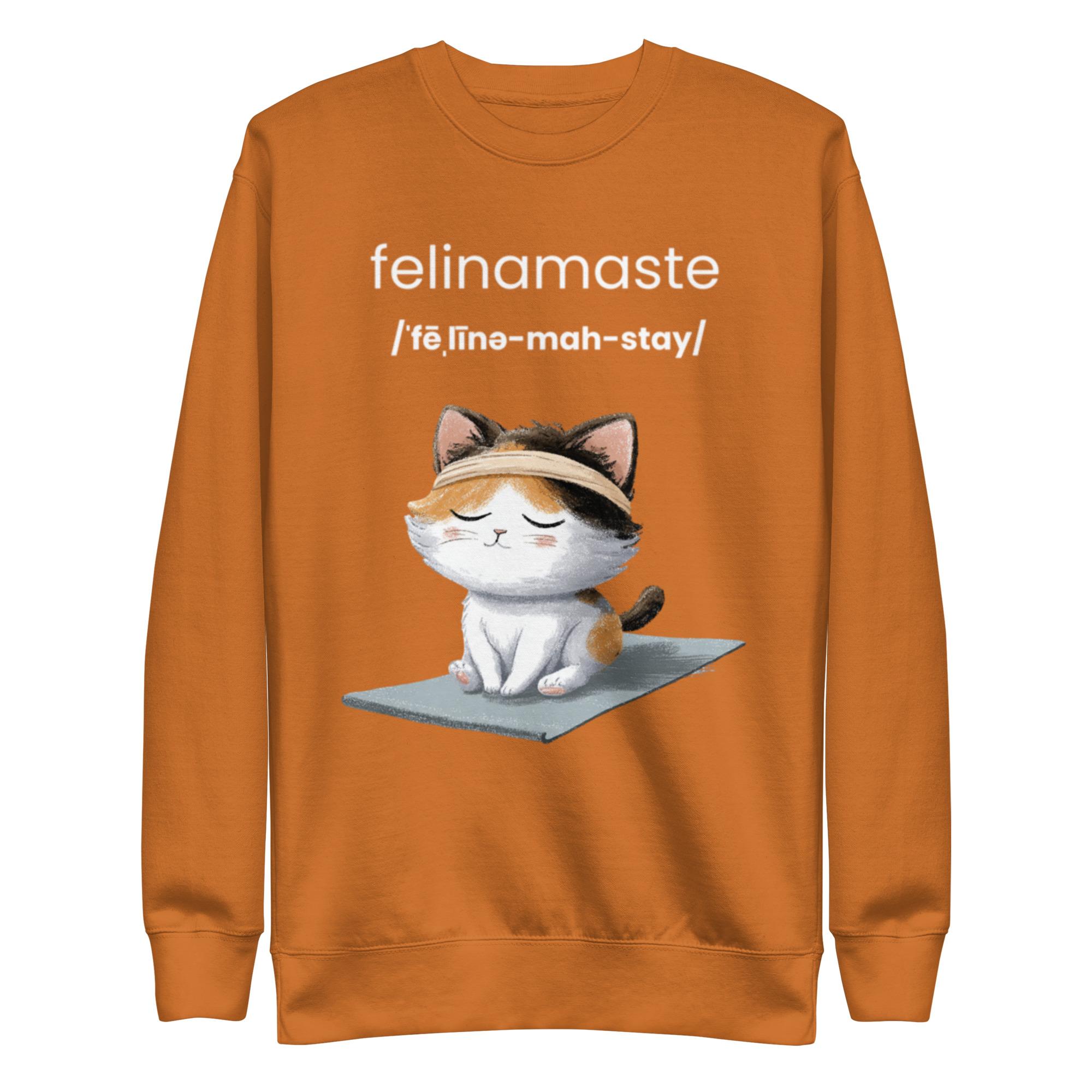 Feline Namaste - Cat Lovers Namaste Yoga Zen Inspired Unisex Premium Sweatshirt - Image 9