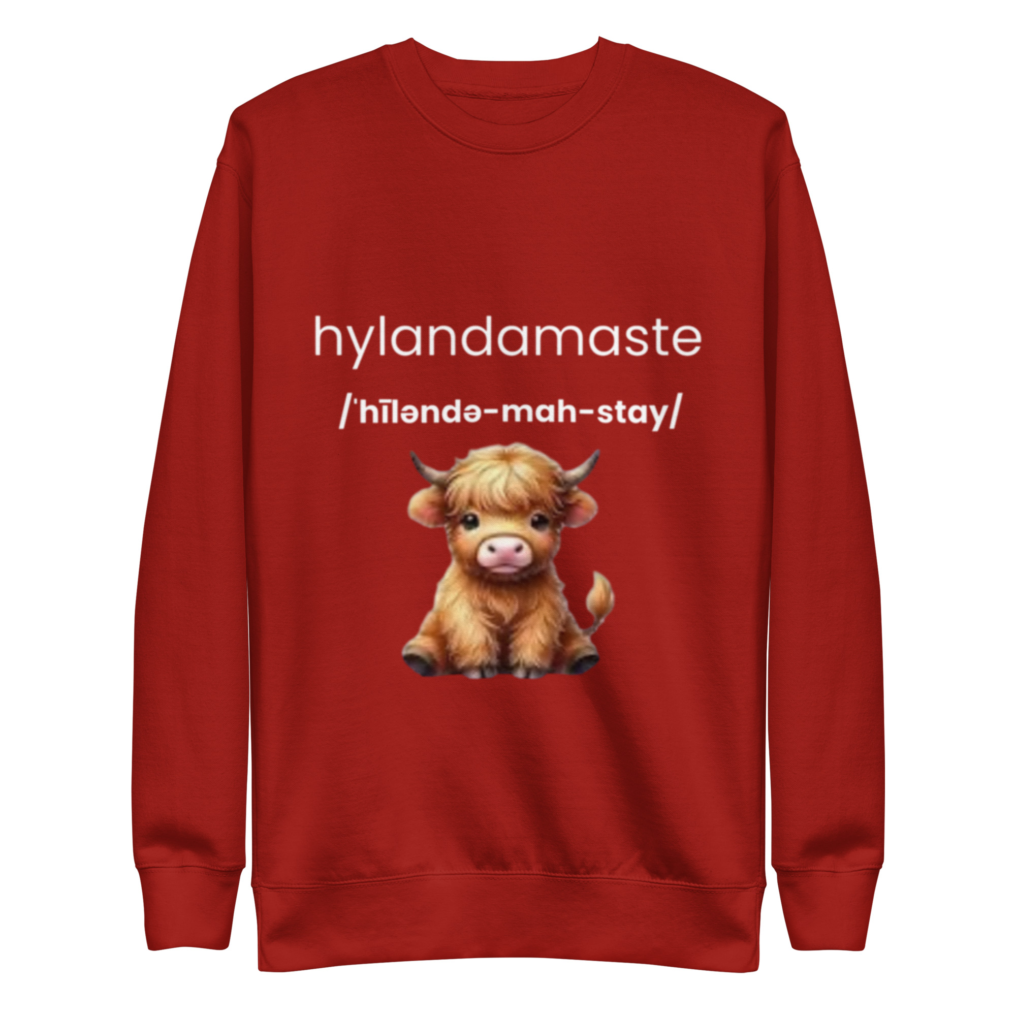 Hylandamaste - Hyland Cow Lovers - Namaste Yoga Zen Inspired Unisex Premium Sweatshirt - Image 3