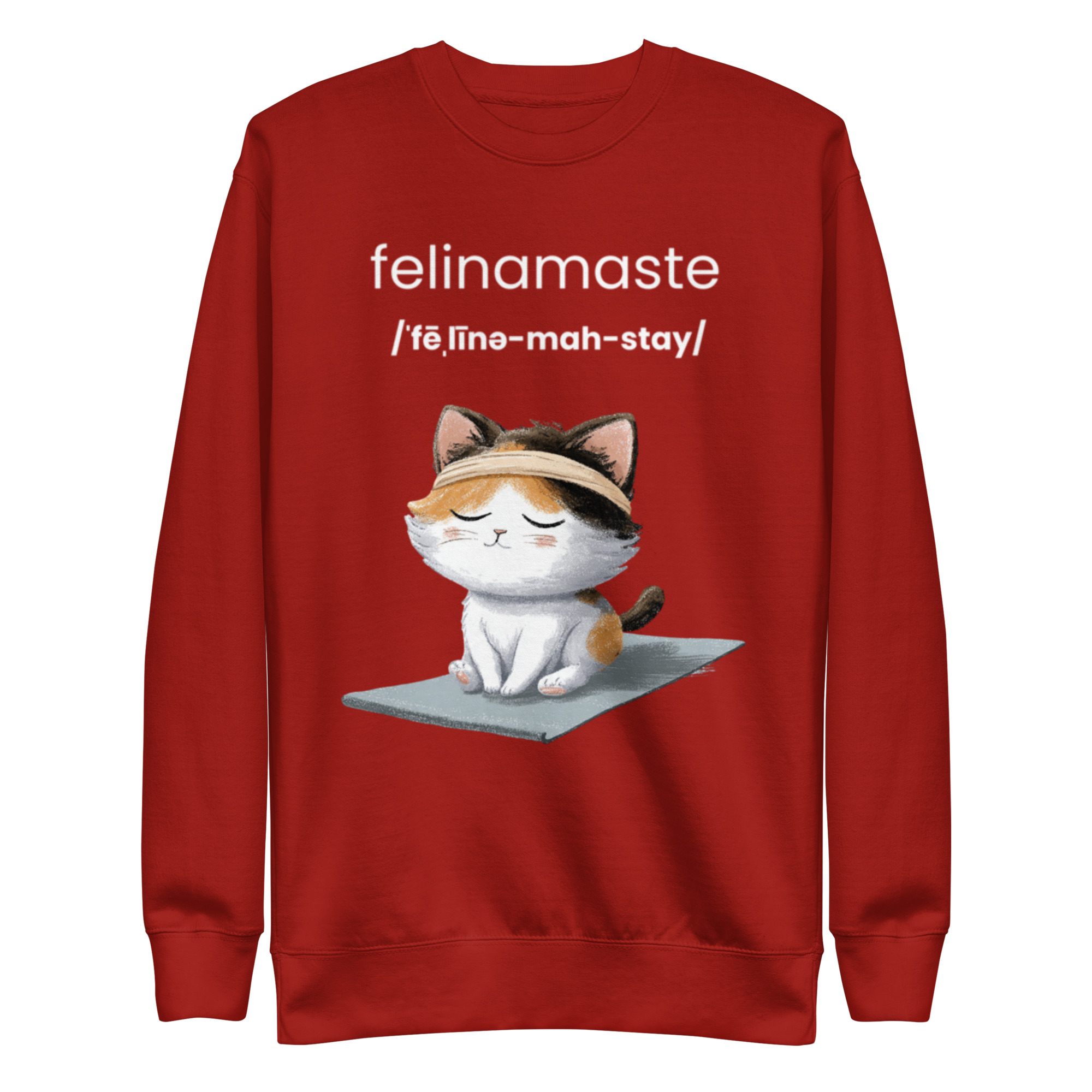 Feline Namaste - Cat Lovers Namaste Yoga Zen Inspired Unisex Premium Sweatshirt - Image 3
