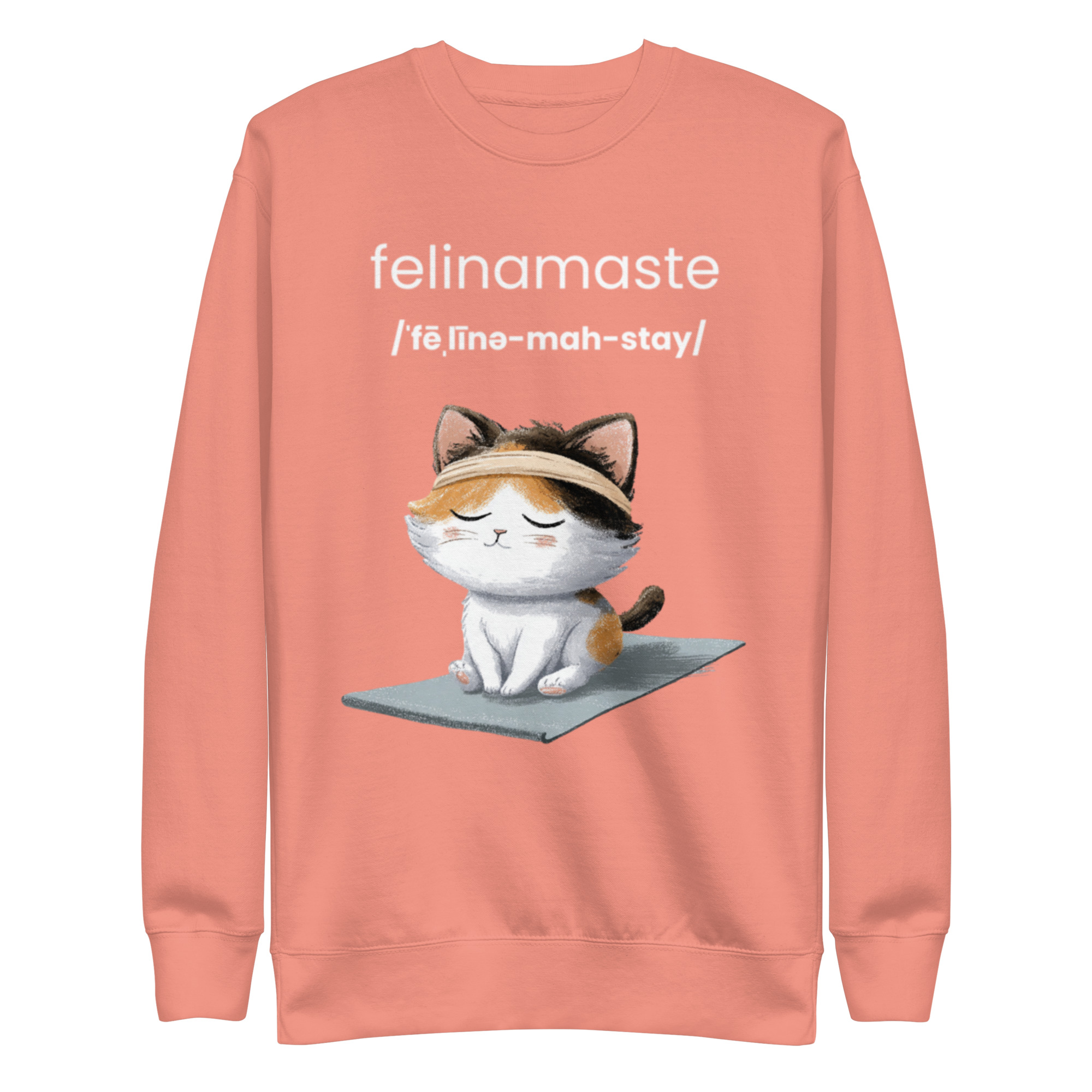 Feline Namaste - Cat Lovers Namaste Yoga Zen Inspired Unisex Premium Sweatshirt - Image 11