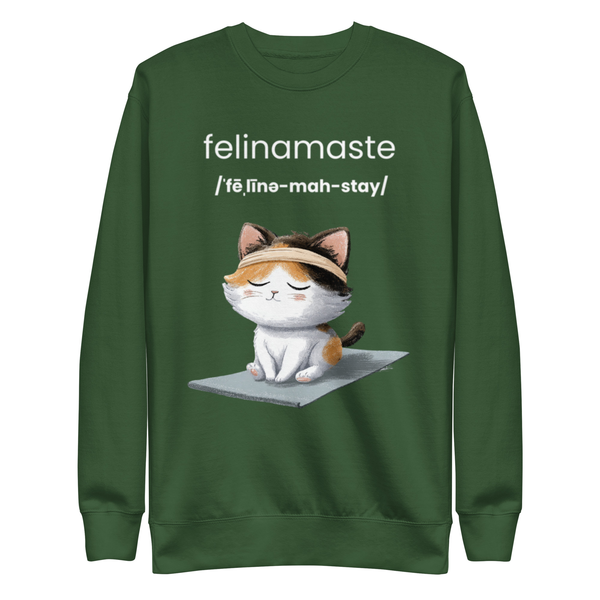 Feline Namaste - Cat Lovers Namaste Yoga Zen Inspired Unisex Premium Sweatshirt - Image 7
