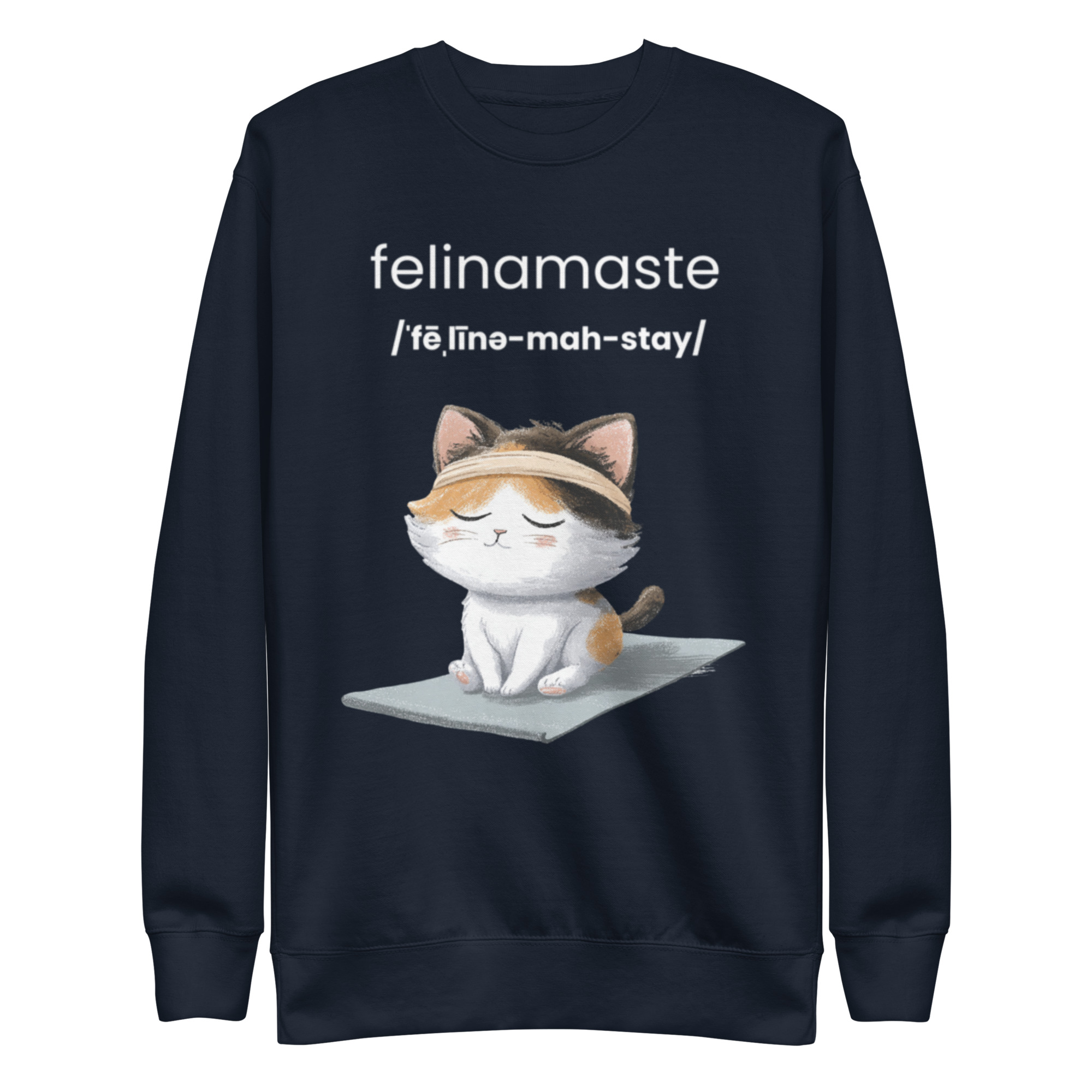 Feline Namaste - Cat Lovers Namaste Yoga Zen Inspired Unisex Premium Sweatshirt - Image 2