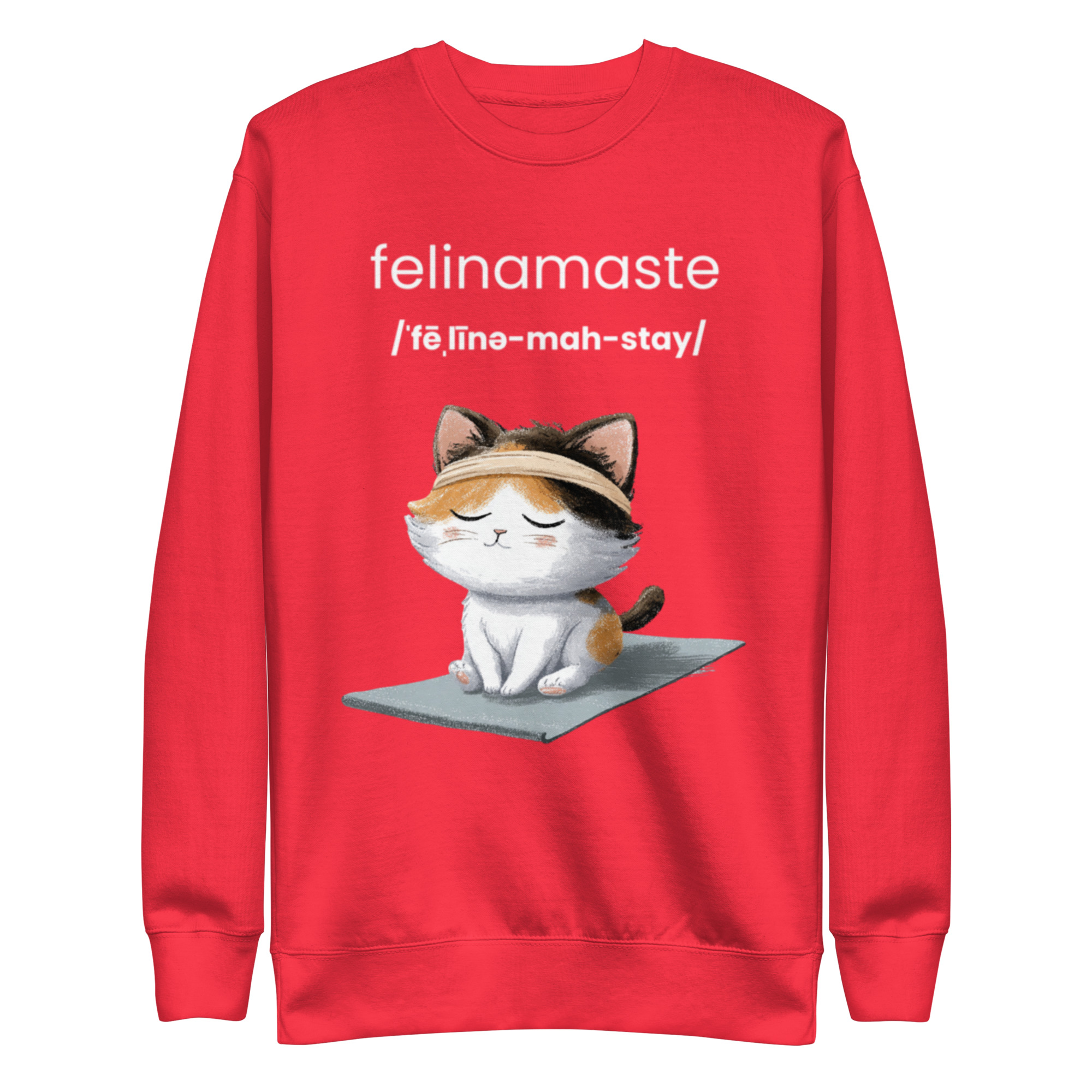 Feline Namaste - Cat Lovers Namaste Yoga Zen Inspired Unisex Premium Sweatshirt - Image 8