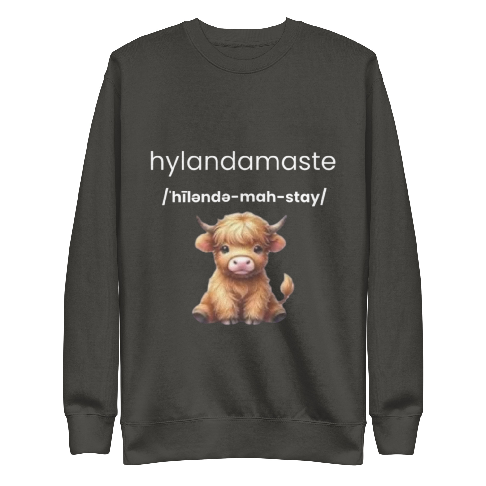 Hylandamaste - Hyland Cow Lovers - Namaste Yoga Zen Inspired Unisex Premium Sweatshirt - Image 6