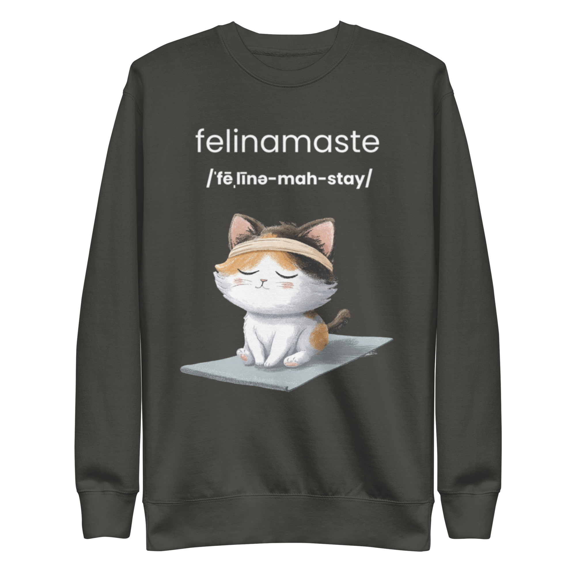 Feline Namaste - Cat Lovers Namaste Yoga Zen Inspired Unisex Premium Sweatshirt - Image 6