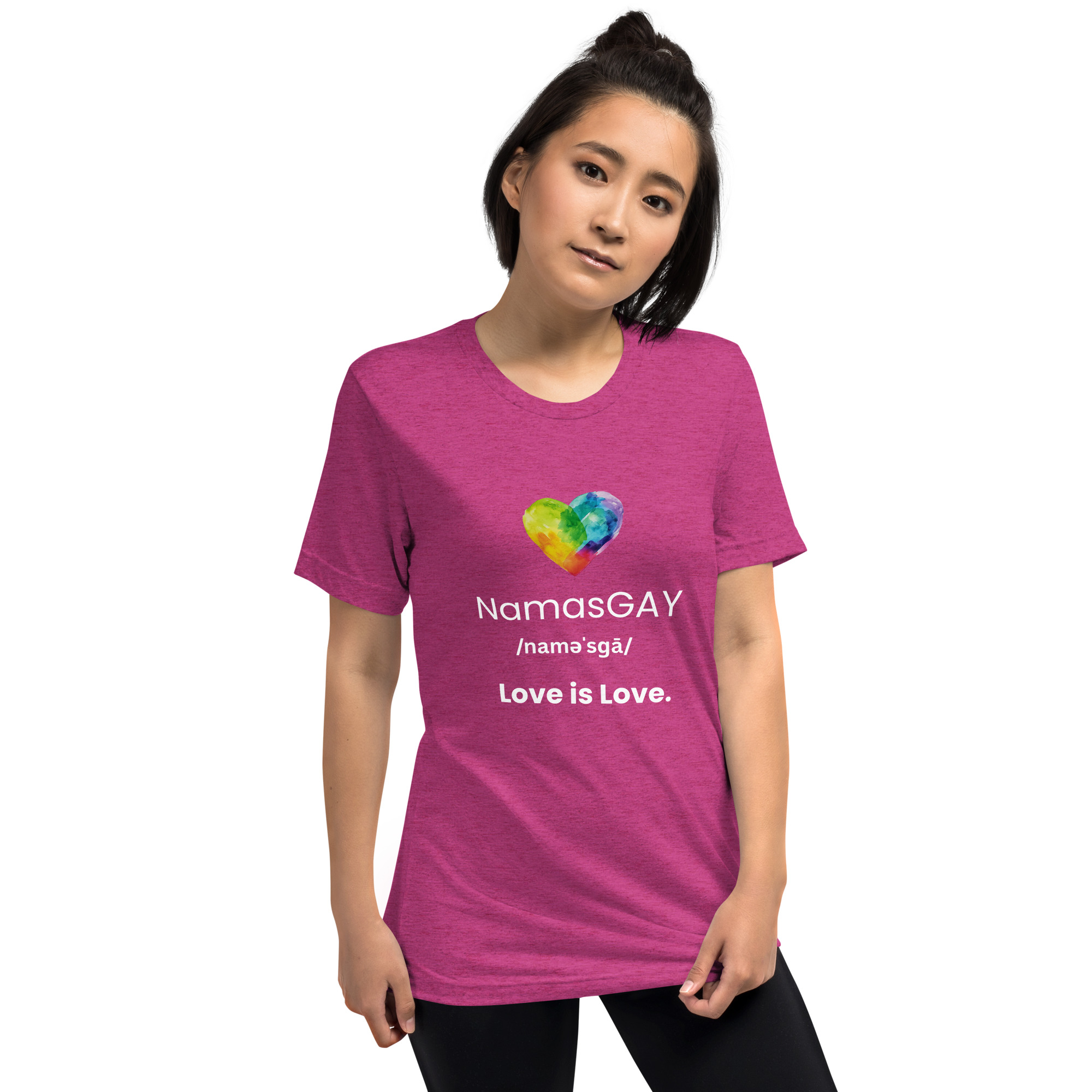 NamasGay! Love is Love. Namaste Yoga Zen Inspired LGBTQ Short sleeve t-shirt - Image 9