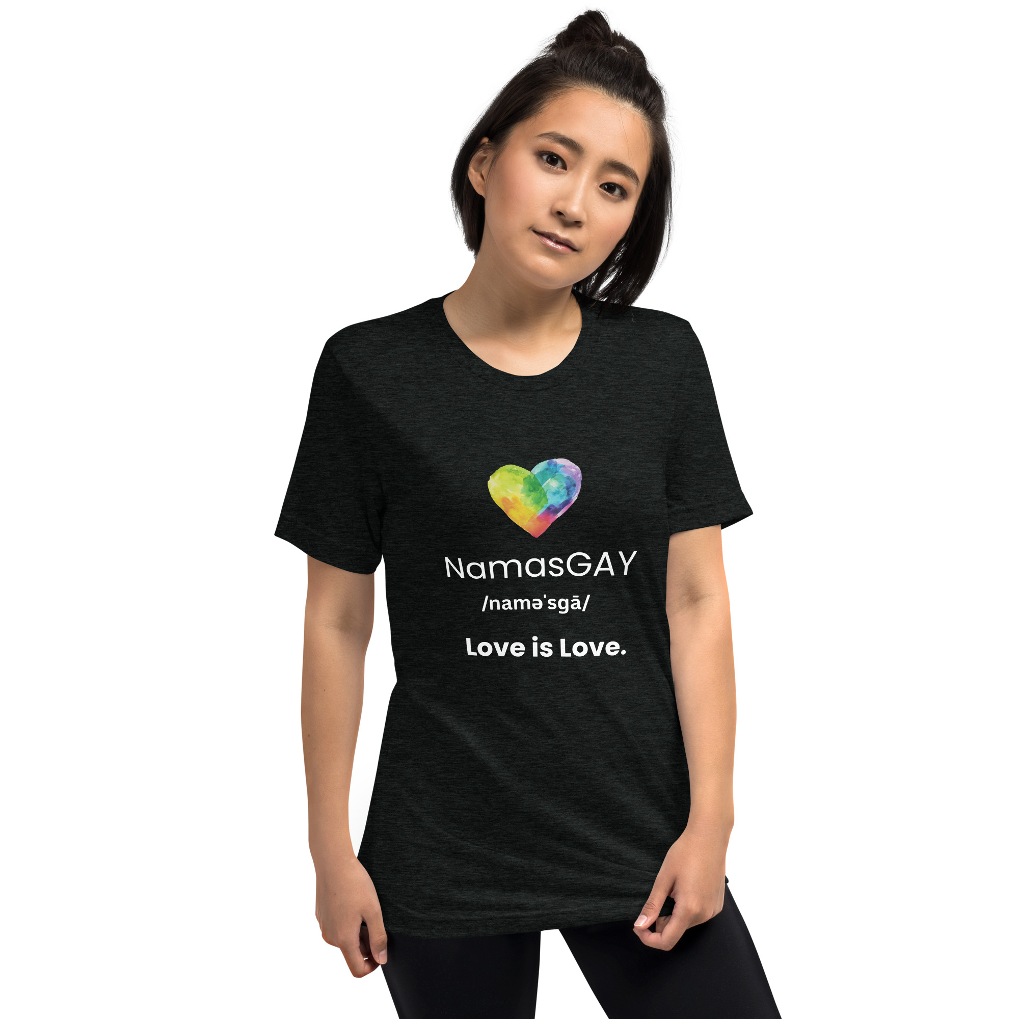 NamasGay! Love is Love. Namaste Yoga Zen Inspired LGBTQ Short sleeve t-shirt - Image 2