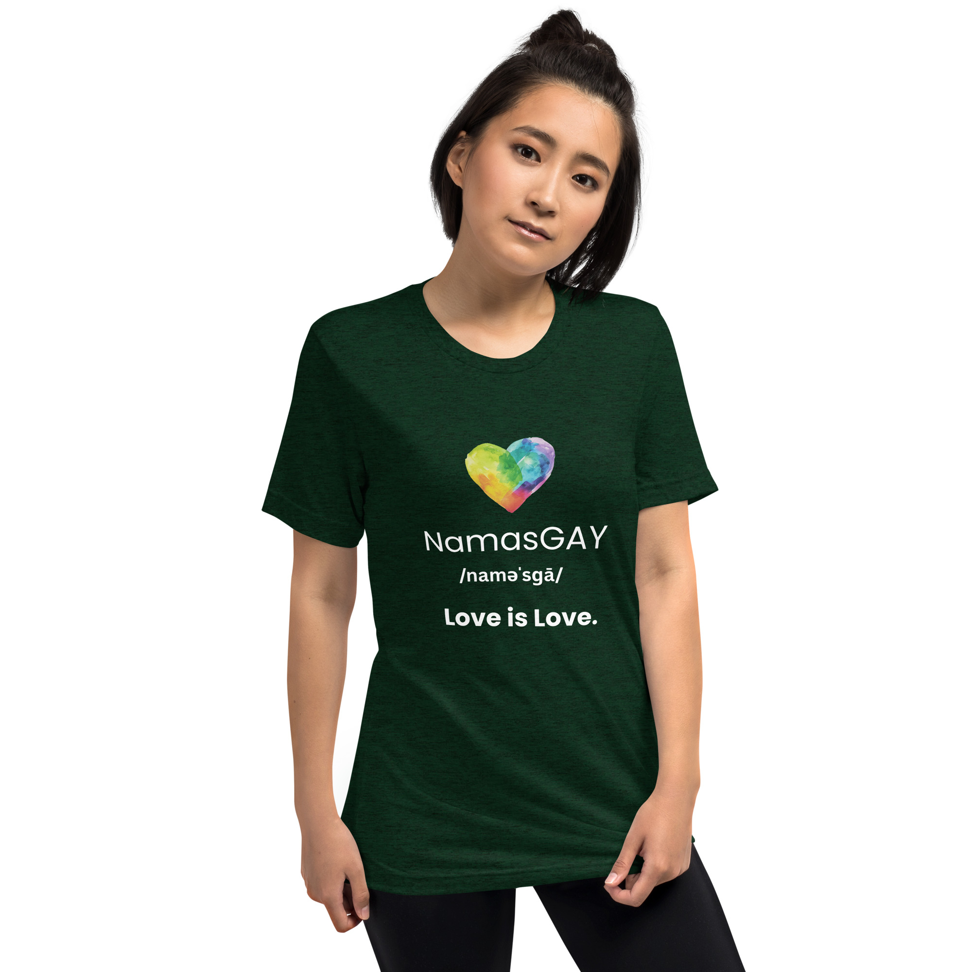 NamasGay! Love is Love. Namaste Yoga Zen Inspired LGBTQ Short sleeve t-shirt - Image 3