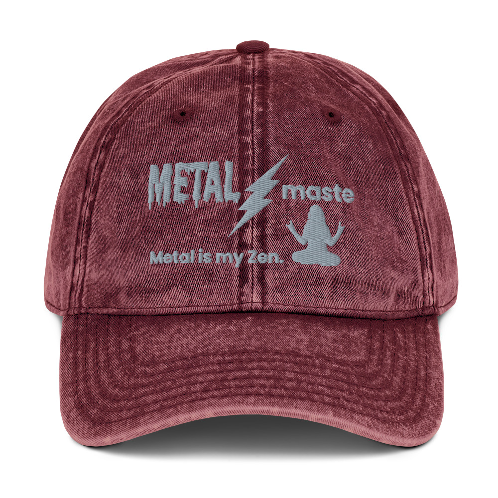 Heavy Metal Rock N Roll Inspired - Yoga Zen Vintage Cotton Twill Cap - Image 9